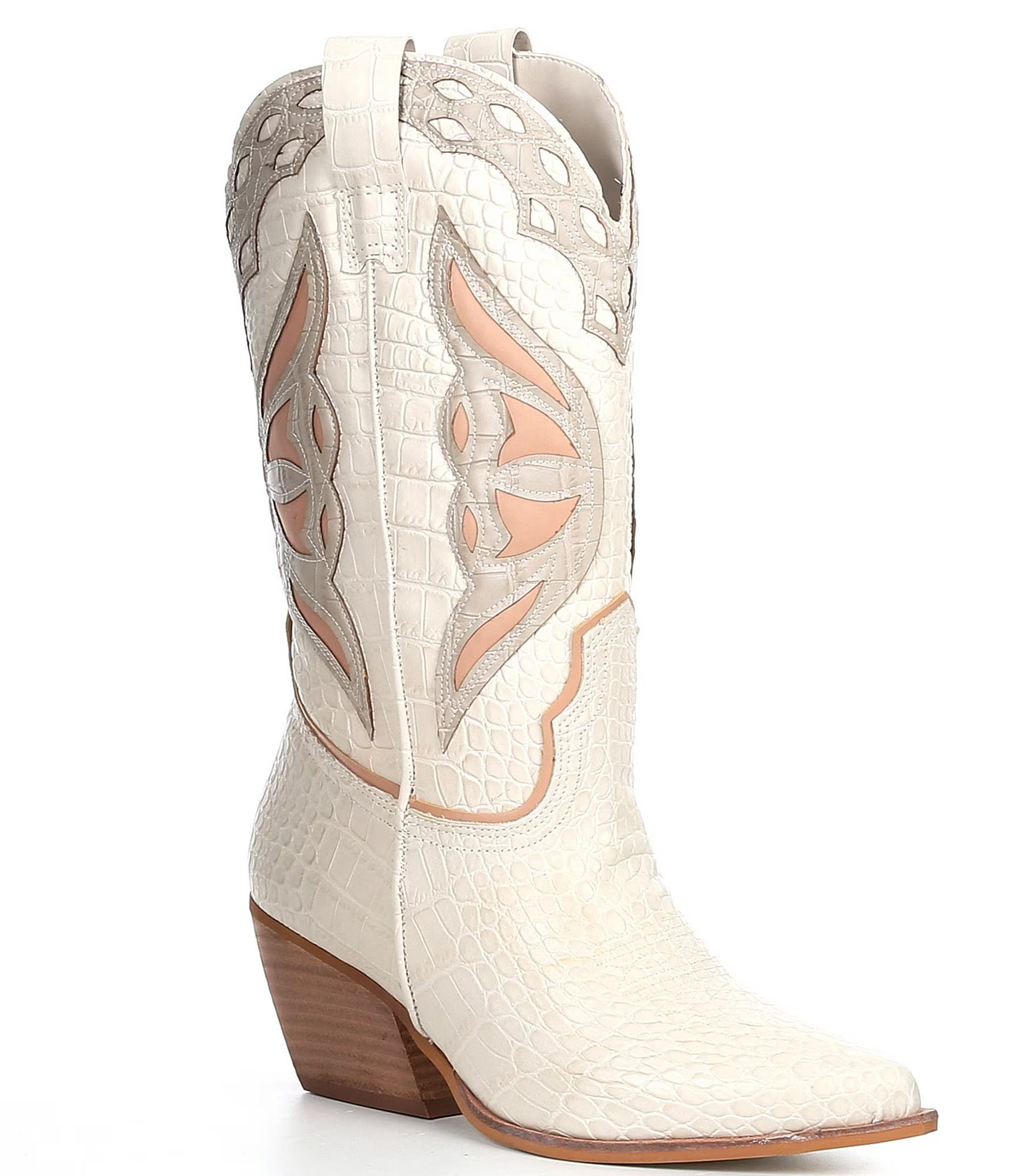 Wynter Embossed Pointed Toe Western Boots | Dillard's