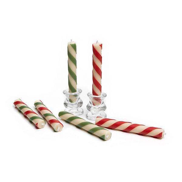 MacKenzie-Childs Mini Candy Cane Dinner Candles | MacKenzie-Childs