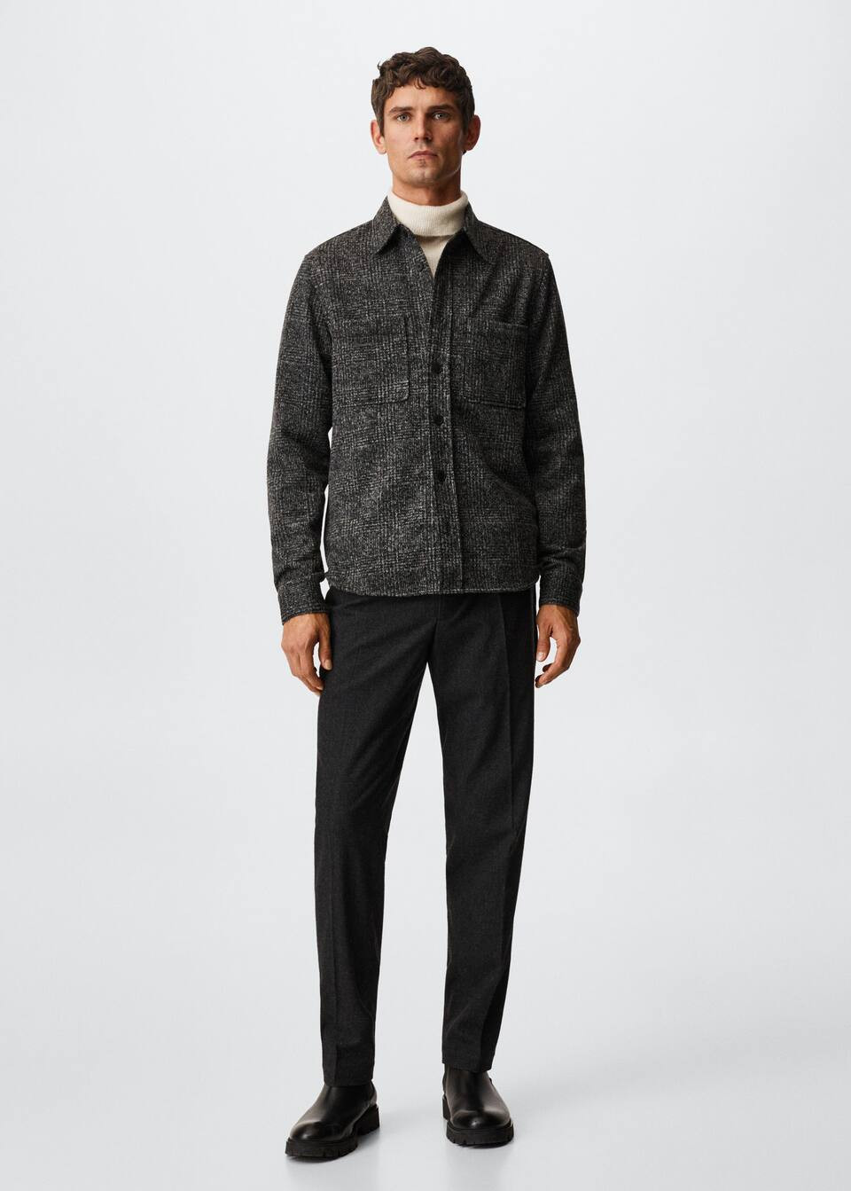 Wool overshirt with pockets -  Men | Mango Man USA | MANGO (US)