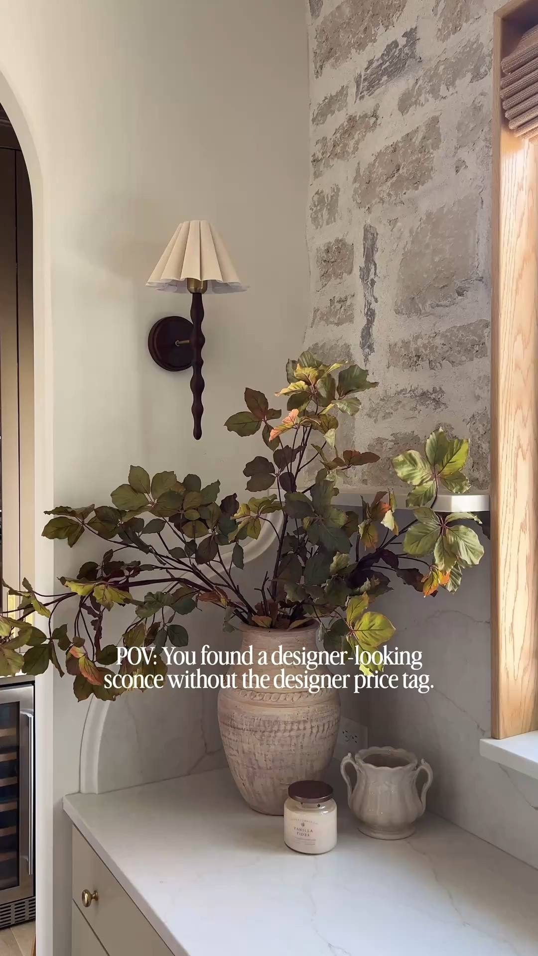 I honestly shocked myself finding these wall sconces because they were $65 for two!! I was able to use a coupon that made them cheaper, but originally they were at $75 which is crazy! They look like a walnut wood and the shade is so perfect. 

PS: I just hung these here to give you a visual of how they could look installed. I got these for a project we are working on that I won’t have ready for awhile, so wanted to style them and share while they still have them! 

#wallsconce #kitchensconce #interiorlighting

#LTKHome #LTKSaleAlert