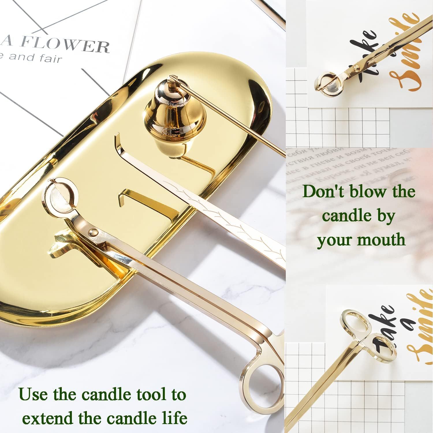 Amazon.com: UCINNOVATE 4 in 1 Candle Accessory Set, Candle Wick Trimmer Candle Cutter, Candle Snu... | Amazon (US)