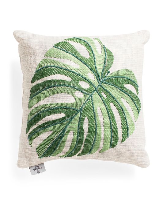 18x18 Outdoor Palm Pillow | TJ Maxx