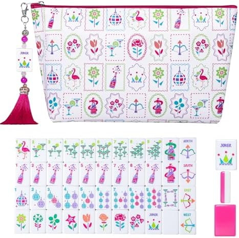 160 Acrylic American Mahjong Game Set with Carrying Bag and Accessories, 1.41’’ Mahjong Tile ... | Amazon (US)