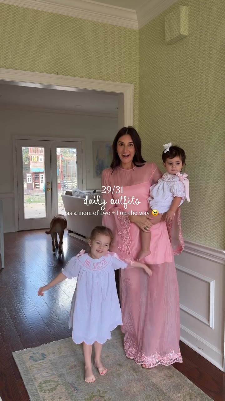 Such a great bump friendly dress for a spring or summer wedding or perfect for a baby shower! In an xs 🩷 

#LTKgrwm #LTKmomlife #LTKootd