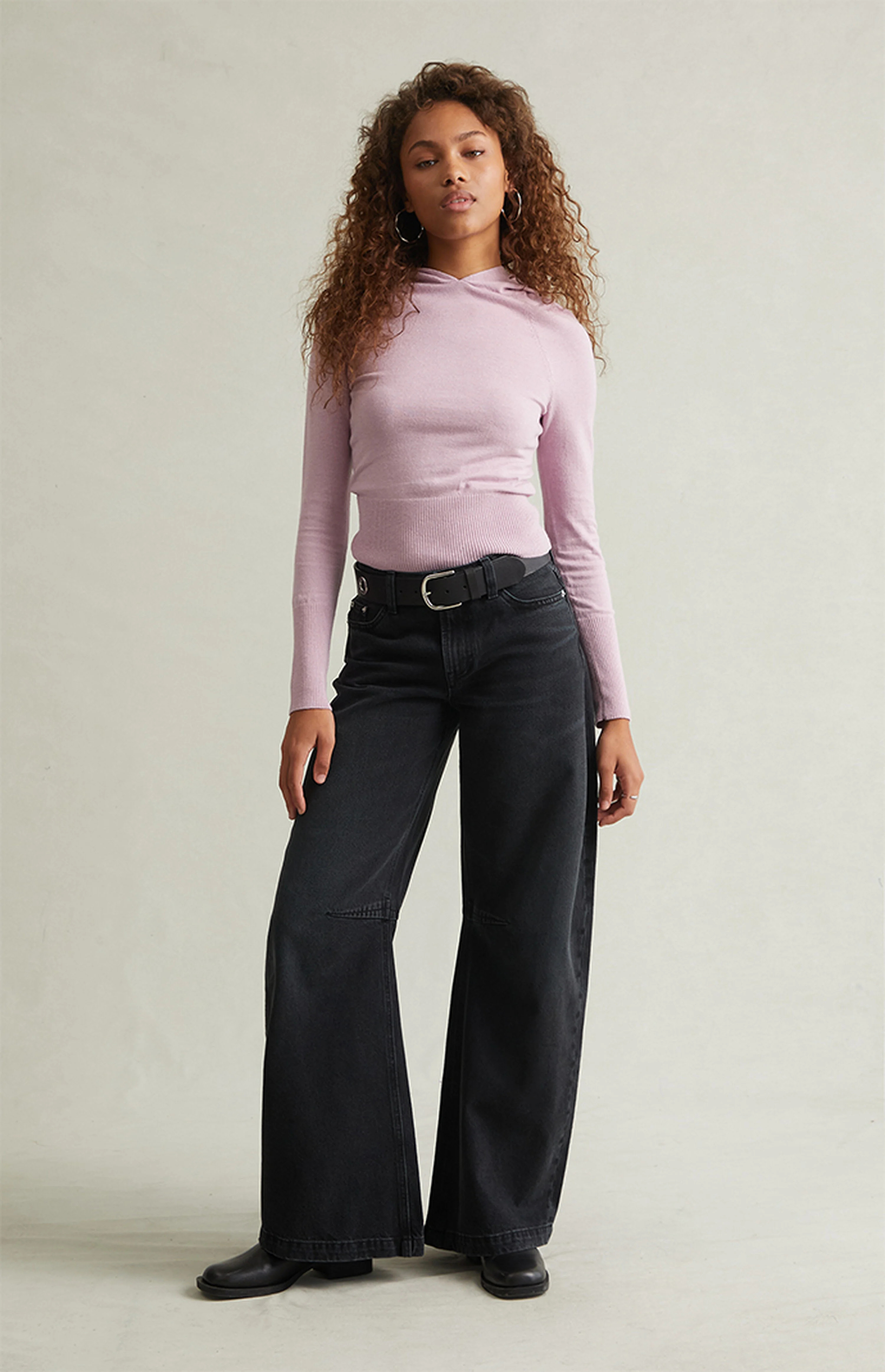 Pacsun Remi Baggy Barrel Jeans Knee Dart Black | PacSun