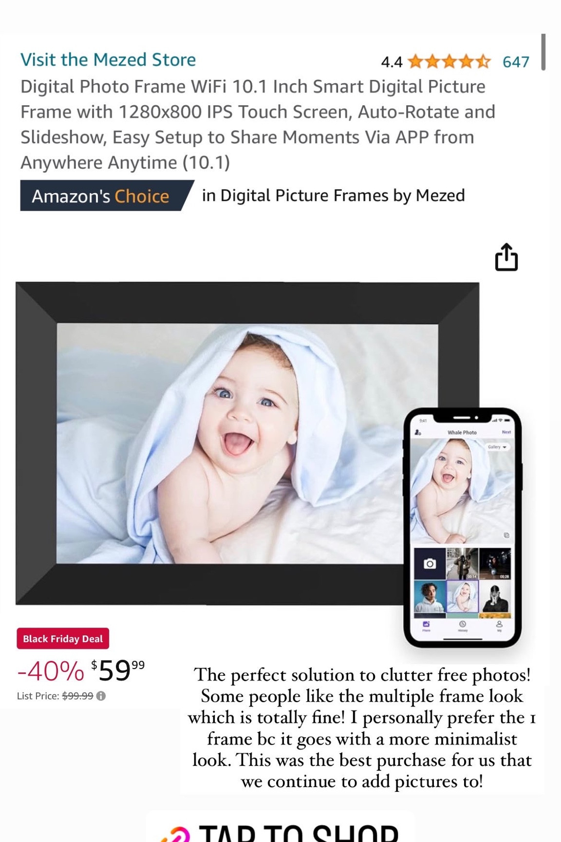 Digital photo frame for a clutter free home!!! On sale for Black Friday!! 

#LTKCyberWeek #LTKGiftGuide #LTKHoliday