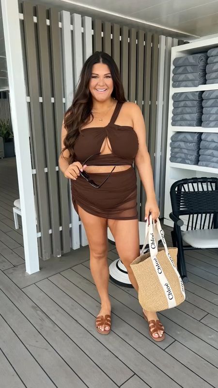 Two piece sexy brown bikini in mid size and plus size on sale for 40% off 

#LTKswim #LTKcurves #LTKunder100
