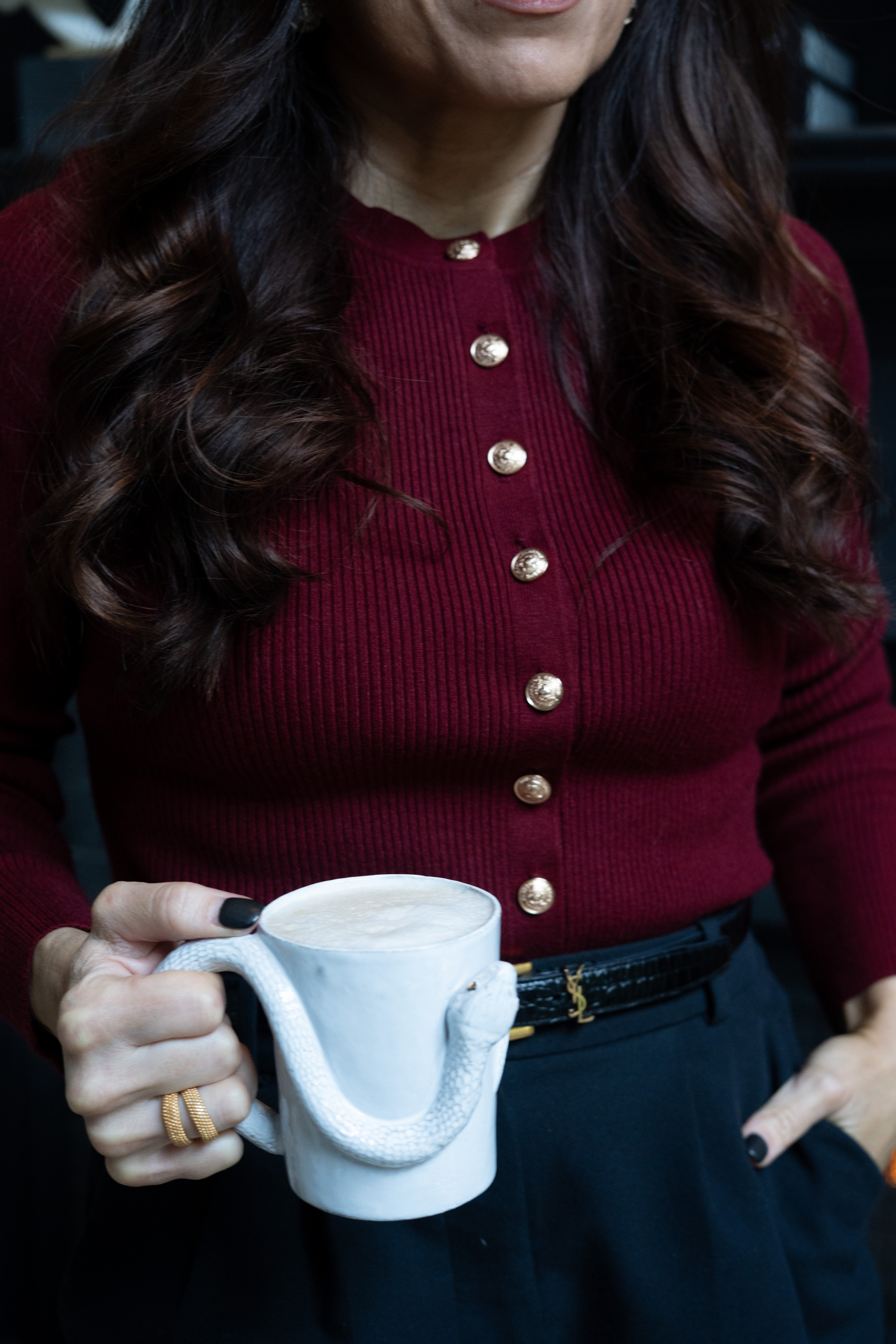 It’s a color that conjures up images of love, passion, fire, courage, and even a bit of sophistication and luxury. Somehow the wine seems richer and a room more decadent. Even the chocolates seem to hold a promise of some other worldly experience. The light shimmers a bit more magically through it and somehow it just feels more regal- even royal, if we dare. A smear of “le cerise noire velvet” on the lips and those cherry night lips hold promise of a more than a kiss. So, a color is never just a color. It speaks to the very soul and when it comes to burgundy, it seems to beckon and perhaps tease just a bit, too. 

 #LTKSeasonal #LTKStyleTip #LTKBeauty