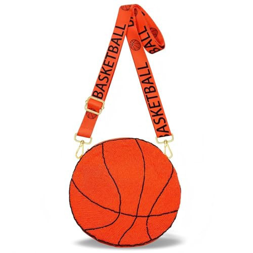 Basketball Crossbody Bag for Women Beaded Game Day Purse for Football Mom Fans Gifts Outfits Accessories Party Favors (Style J) | Amazon (US)