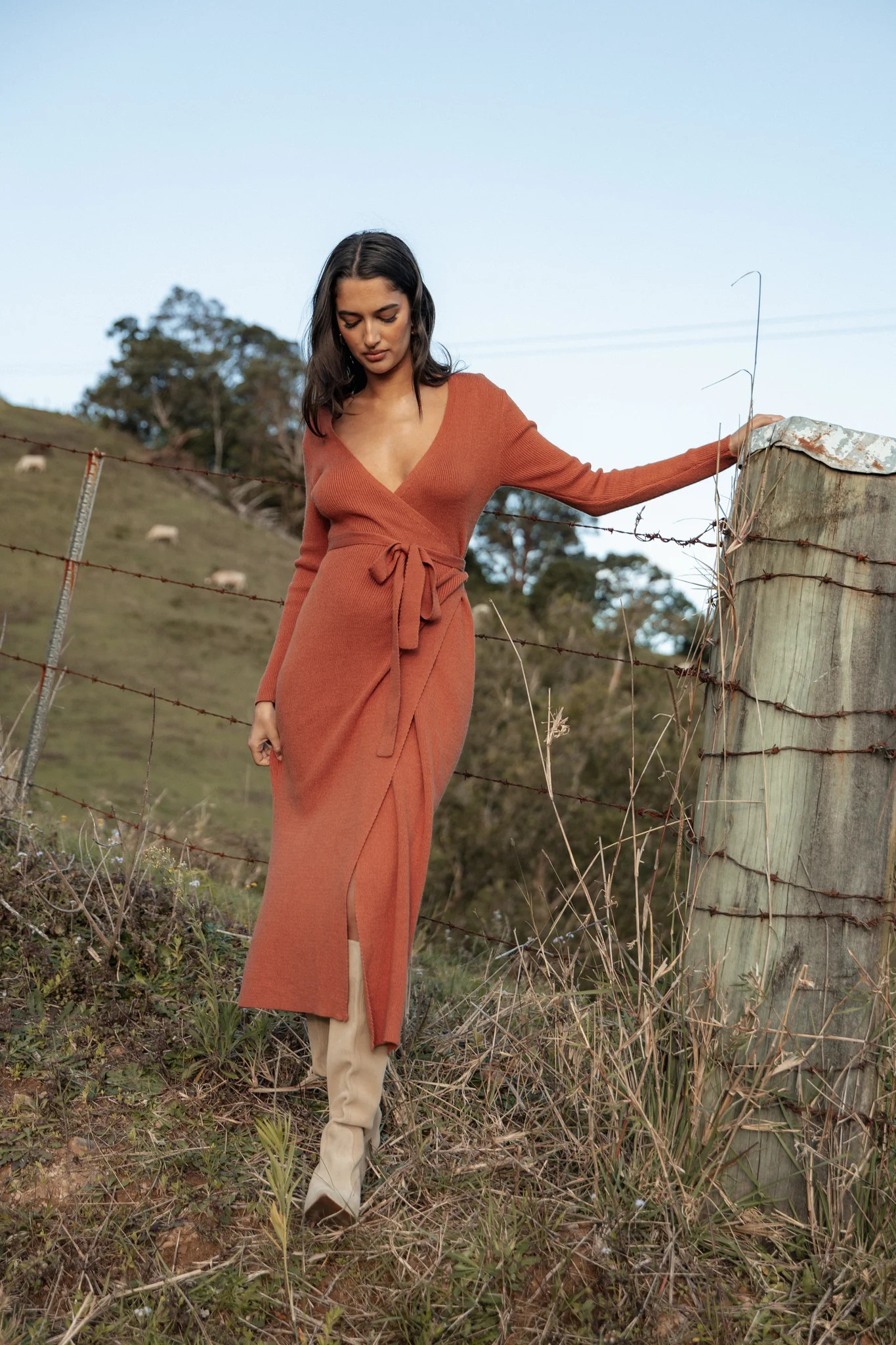 Kellan Wrap Midi Dress - Bronze | Petal & Pup (US)