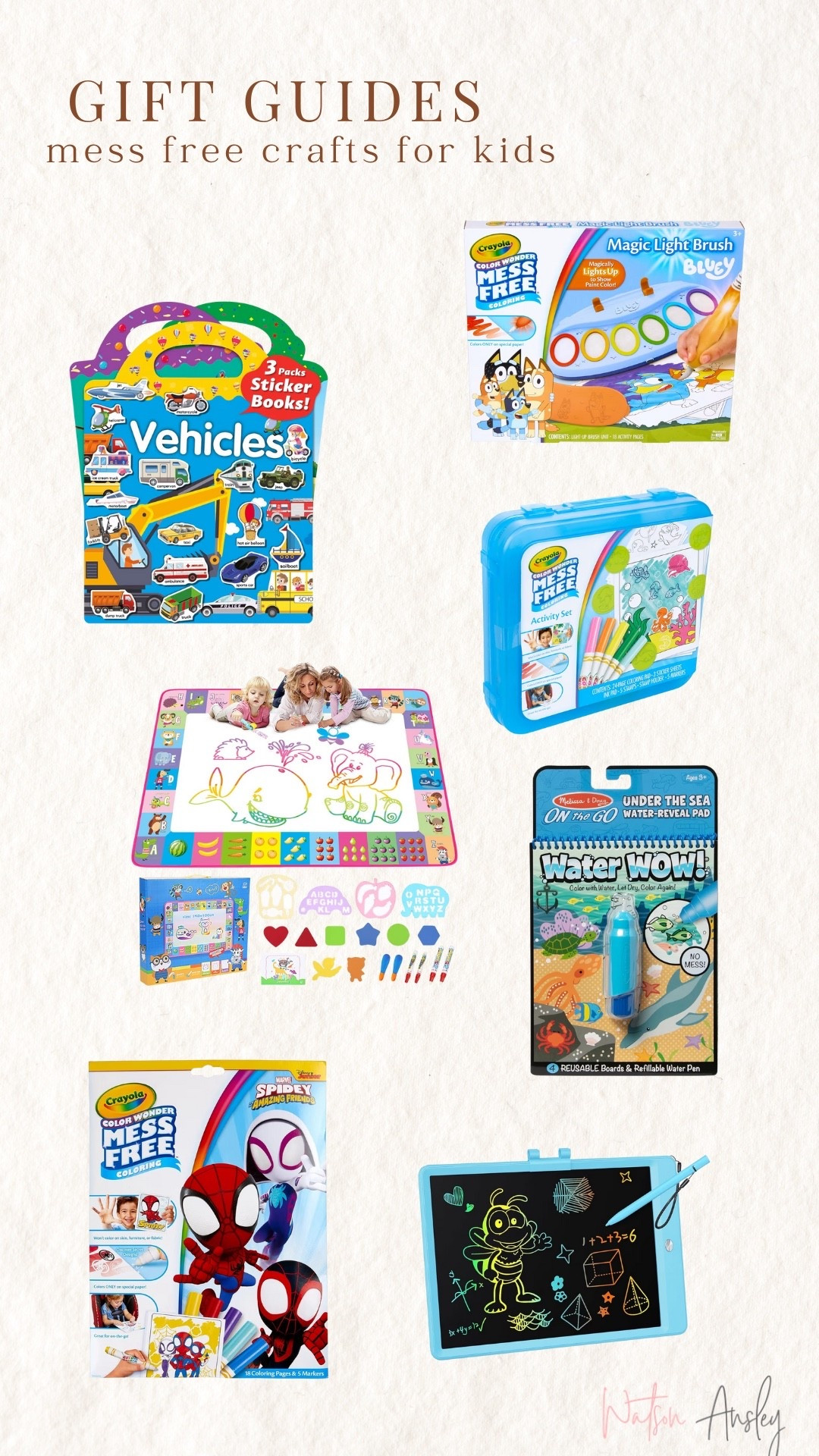 Shop mess free crafts for kids here!

These are so fun and keep the ink and marker messes away!

Click here to shop!

Mess free | water wow | marker | stickers | fun | kids | toys | christmas | gift ideas | gift guide | boys | girls | toddler | art 



#LTKKids #LTKHoliday #LTKGiftGuide