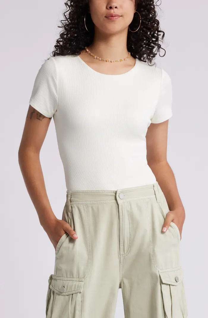 BP. Butter Short Sleeve Rib Bodysuit | Nordstrom | Nordstrom