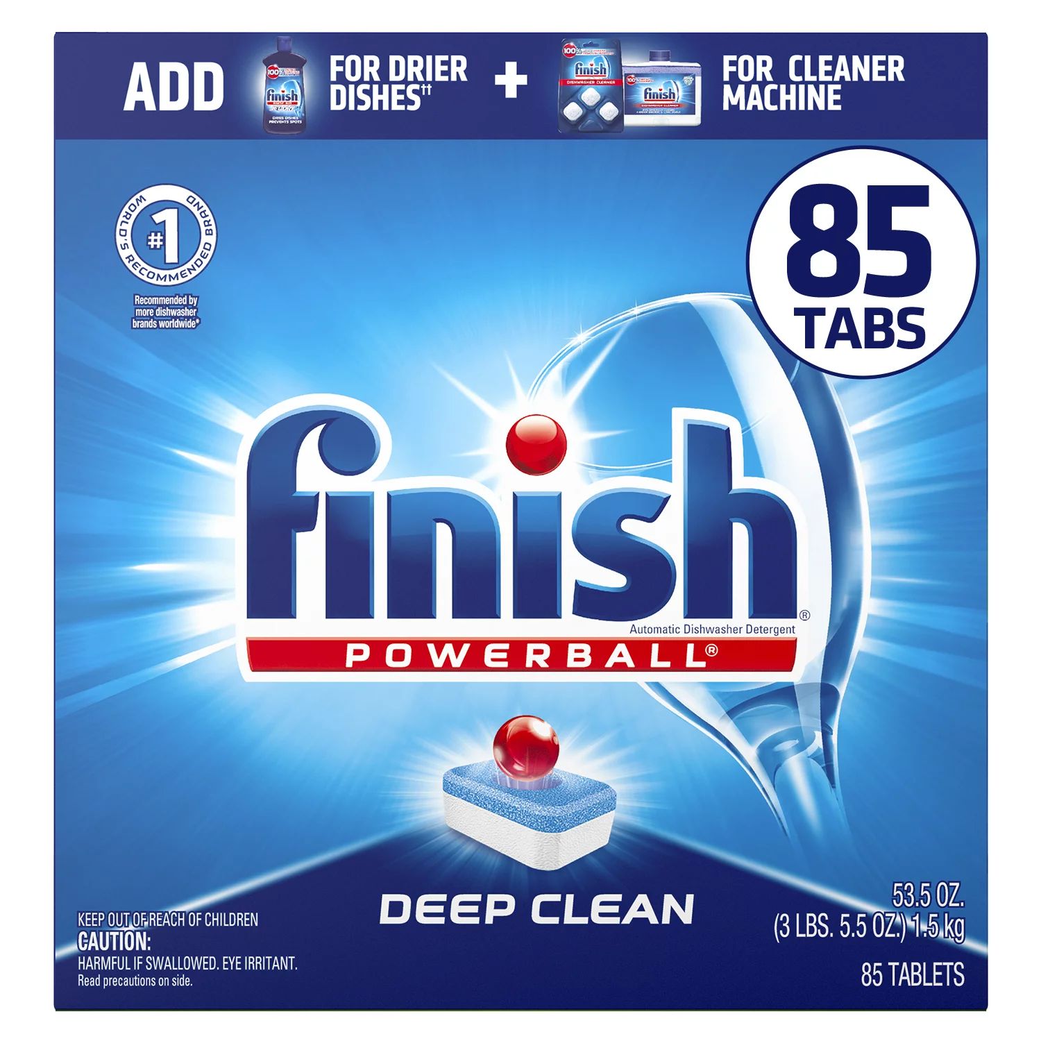 Finish All in 1 Powerball 85ct, Deep Clean, Fresh Scent, Dishwasher Detergent Tablets - Walmart.c... | Walmart (US)
