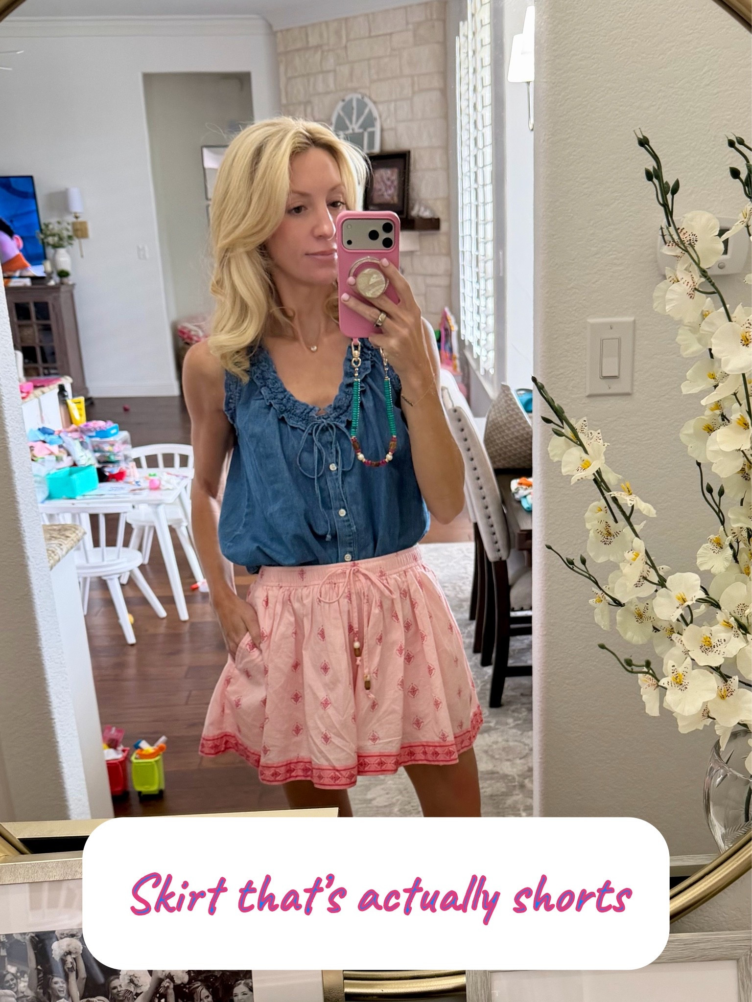 On Sale!
Easy, cute mom fit you can actually chase kids in because they are shorts!

XS in both