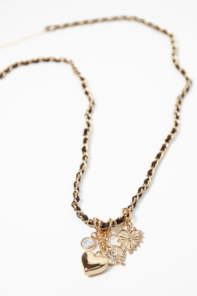 Killian Gold Western Charm Necklace | Pink Lily