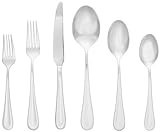 Ginkgo International Corrie 42-Piece Stainless Steel Flatware Place Setting, Service for 8 Plus 2-Piece Hostess Set | Amazon (US)