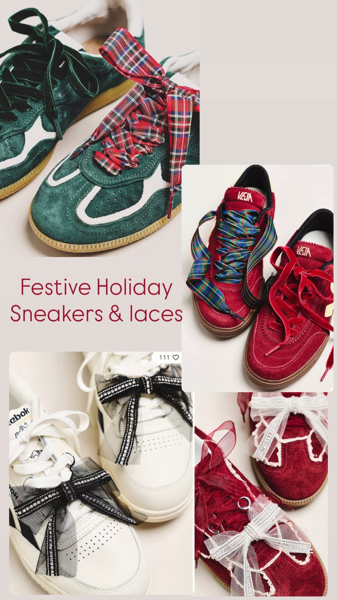 Holiday Sneakers and laces! Shoes bows 
On sale now  

#LTKCyberWeek #LTKHoliday