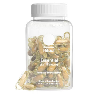 Ritual Postnatal Multivitamin with Vegan Omega-3 DHA, Choline, and Vitamins A, C, D3 and Zinc Vegan Capsules - Mint Essenced - 60ct | Target