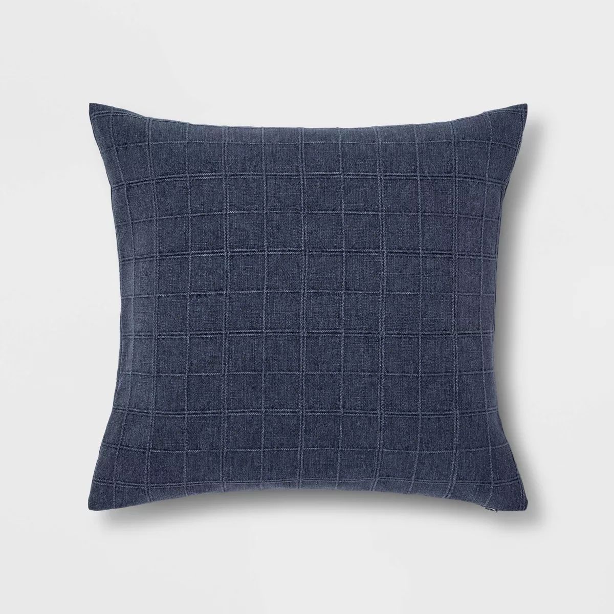 Oversized Woven Washed Windowpane Square Throw Pillow Blue - Threshold™ | Target