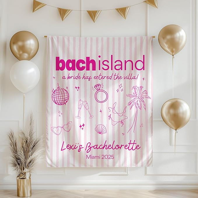 TQ22 A Bride Has Entered the Villa Tapestry Love Island Bachelorette Decor Bach Island Bacheloret... | Amazon (US)