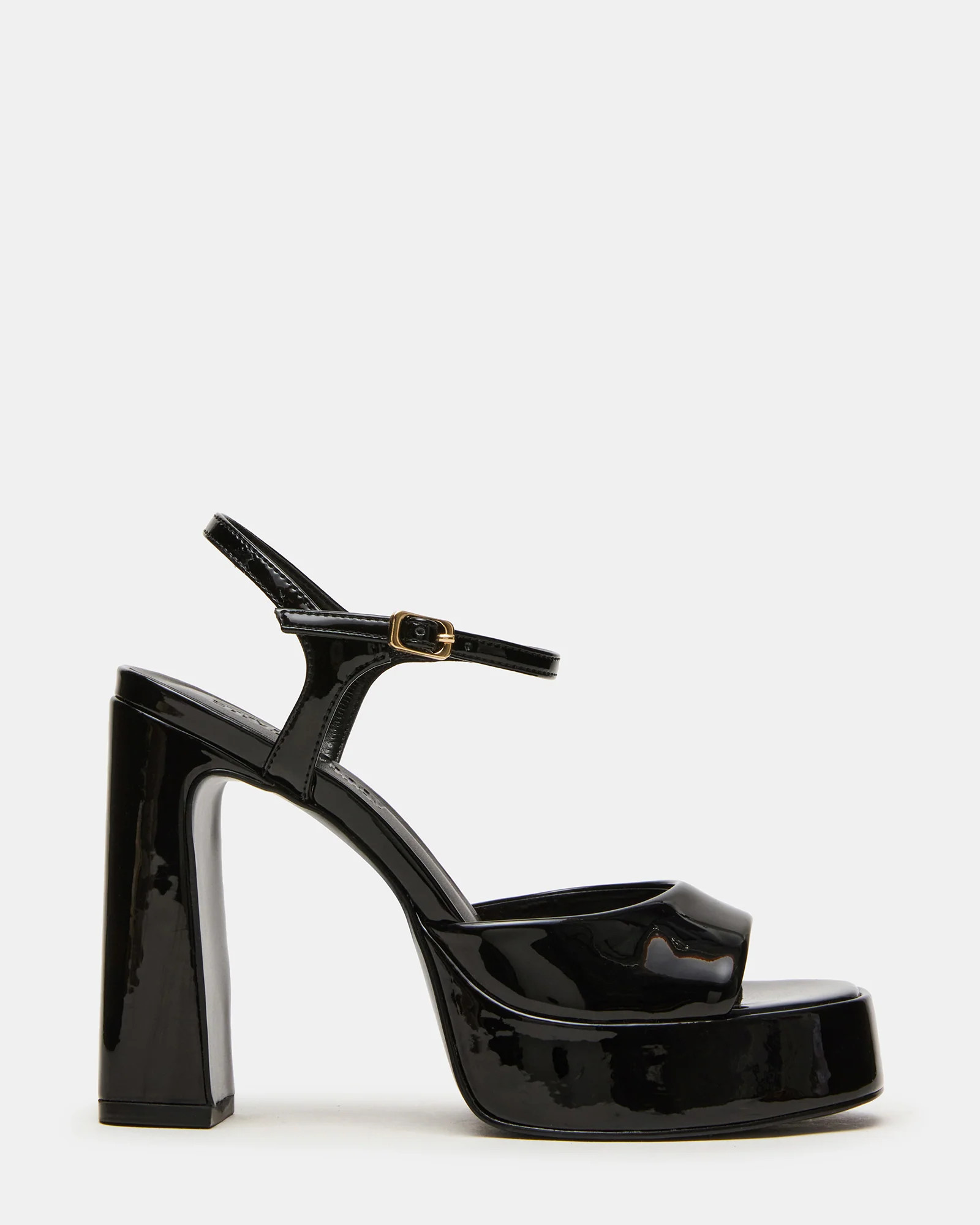 LIANDRA Black Patent Women's Platform Square-Toe Strappy Heel | Steve Madden (US)