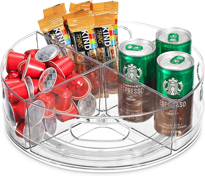 Oizeir Lazy Susan Turntable - Clear Acrylic, Removable Sections, Rotates 360 Degrees. Easily Orga... | Amazon (US)
