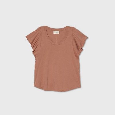 Women's Flutter Short Sleeve Scoop Neck T-Shirt - Universal Thread™ | Target