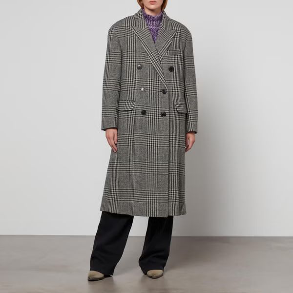 Isabel Marant Étoile Lojima Oversized Checked Wool Coat | Coggles (Global)