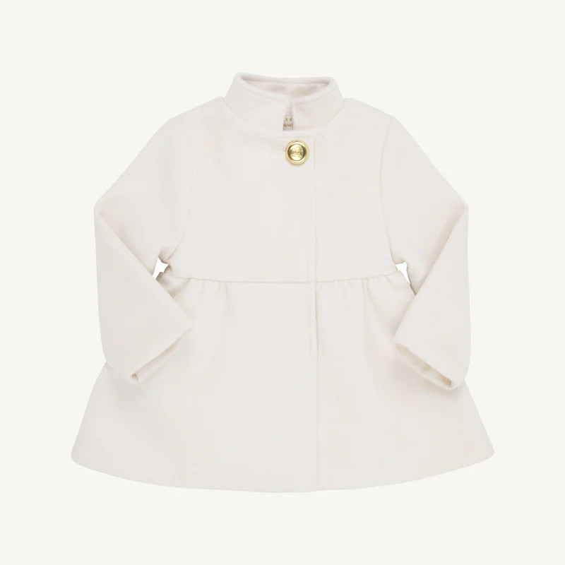 Penelope Peacoat - Palmetto Pearl with Palmetto Pearl Lining & Brass B | The Beaufort Bonnet Company