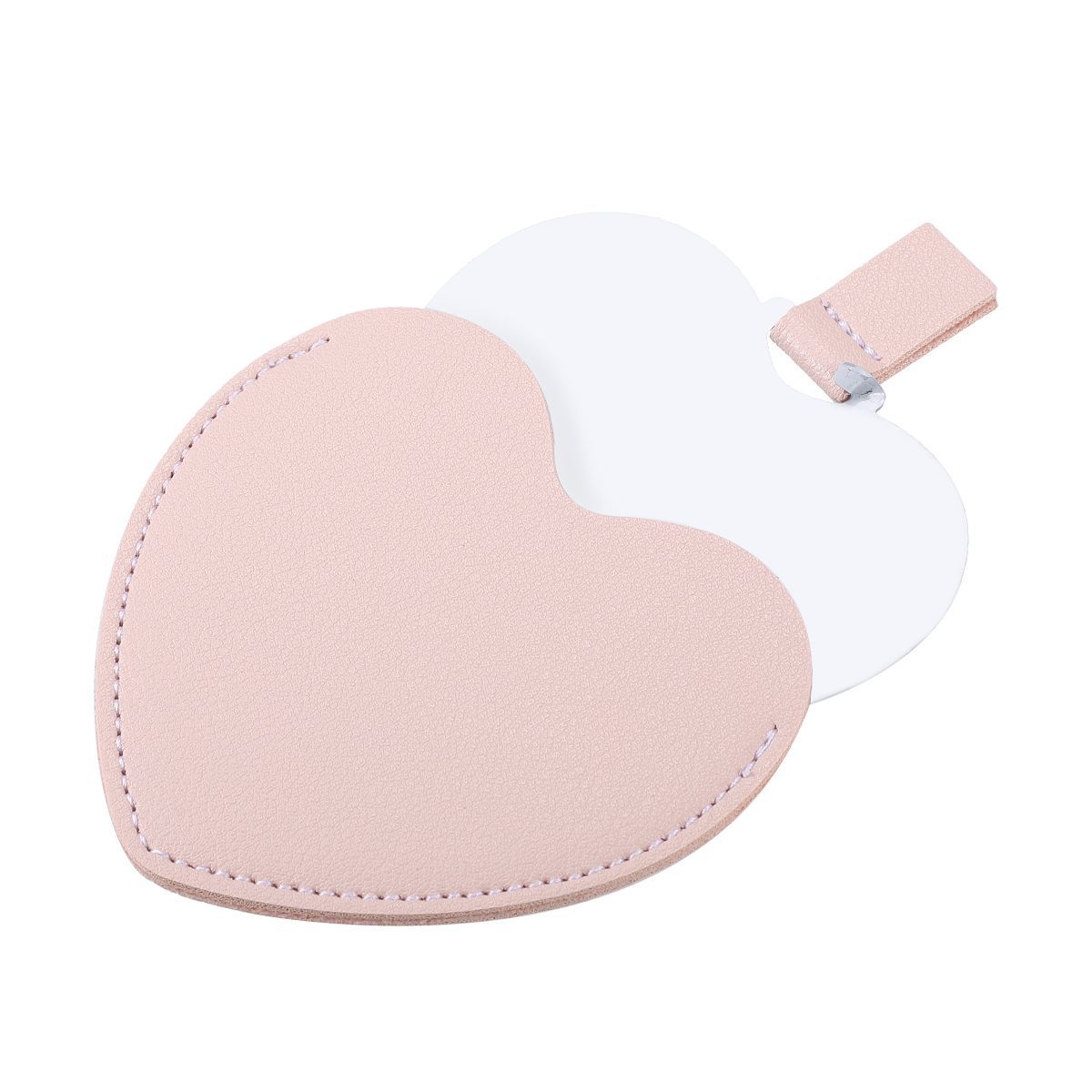 Unique Bargains Stainless Steel Heart Shaped Compact Makeup Mirror and PU Leather Case | Target