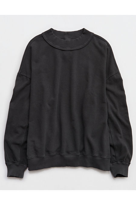 Aerie Alumni Mockneck Sweatshirt Women's Smoked Gray XXS | Aerie