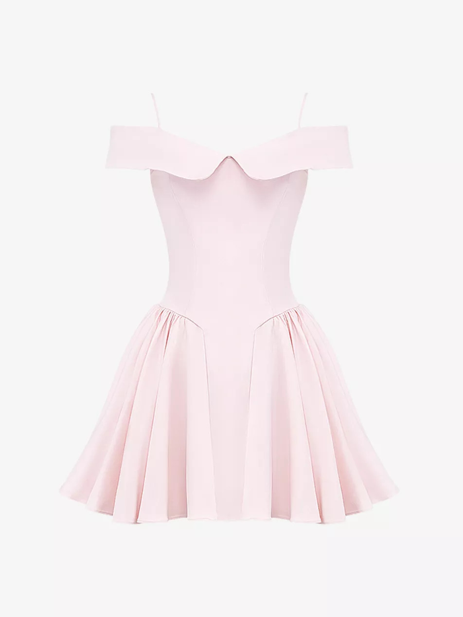 Elida off-the-shoulder floral-print woven mini dress | Selfridges