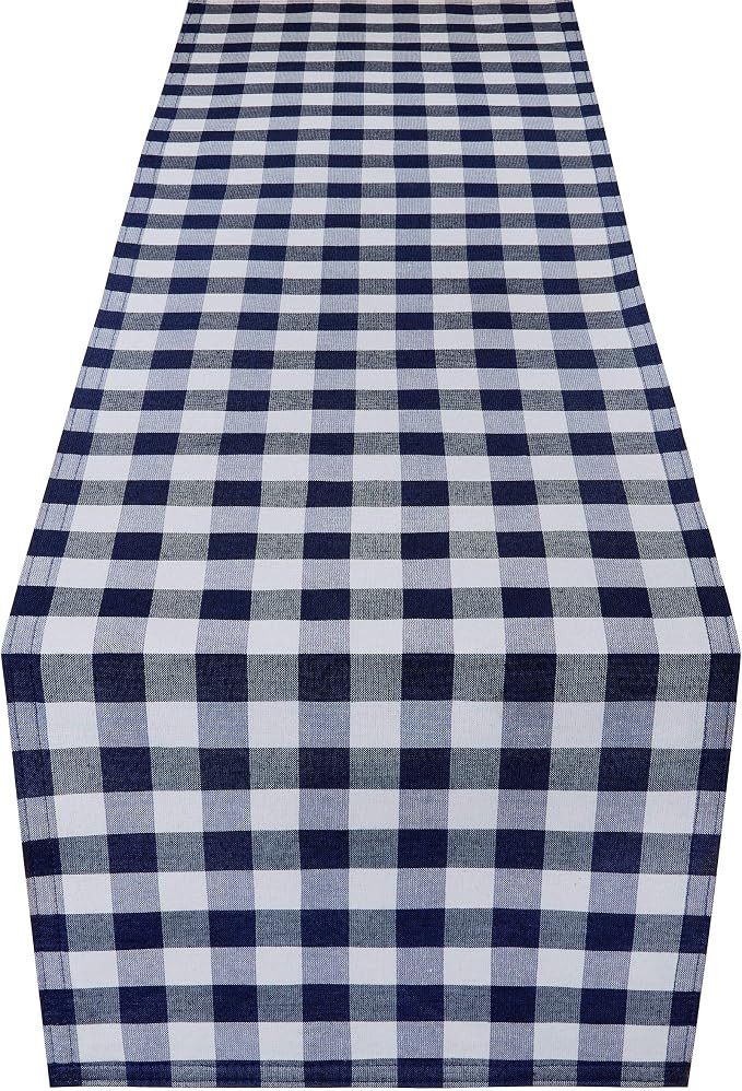 Achim Home Furnishings Buffalo Check Table Runner, 13" x 48", Navy | Amazon (US)