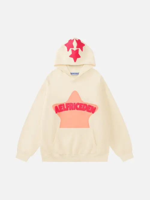 AELFRIC EDEN Vintage Embroidery Eden Star Hoodie in White at Nordstrom, Size X-Large | Nordstrom