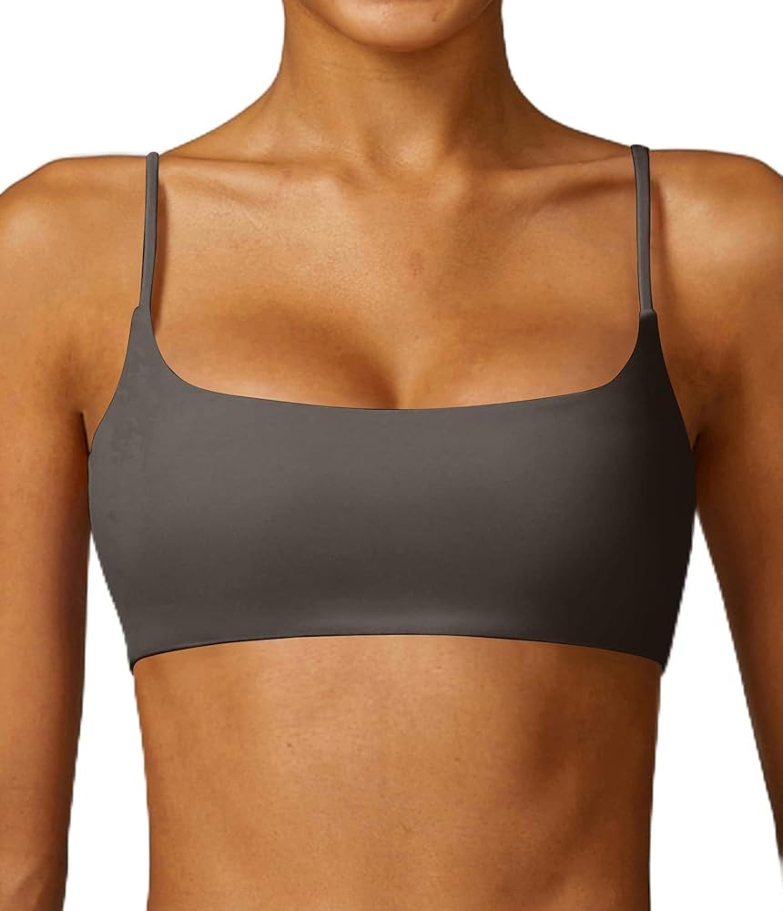 Comper Women's Sports Bra with Thin Straps Stretchy Wirefree Workout Bras Lightweight Workouts Br... | Amazon (US)