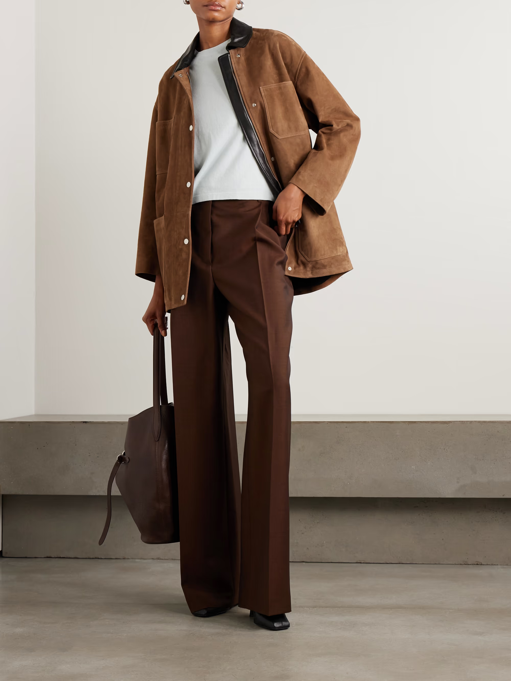 Barn leather-trimmed suede jacket | NET-A-PORTER (US)