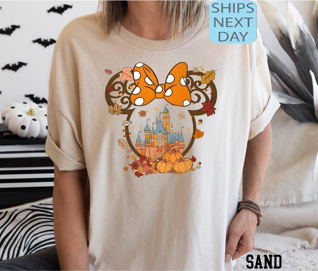 Fall Minnie Ear Tee, Fall Mickey Ear, Disney Fall Couple Tee, Halloween Disney Ear Shirt, Mickey ... | Etsy (US)