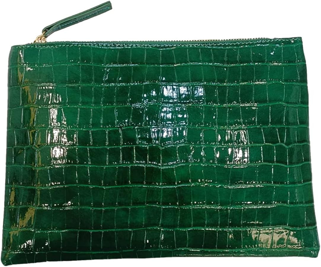 Women Envelope Clutch Purse Bag Fashion Crocodile Embossed PU leather Oversized Ladies Evening Pa... | Amazon (US)