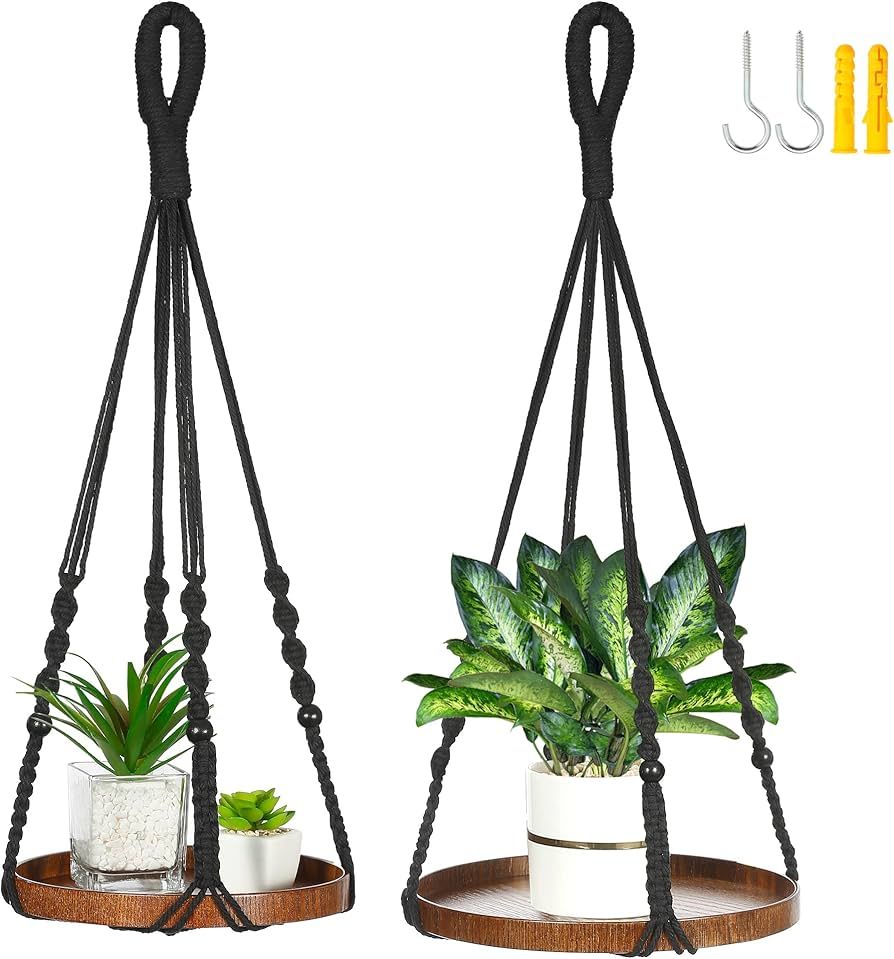 Shineloha 2 Pack Macrame Plant Hanger | Hanging Planters for Indoor Plant, Indoor Hanging Planter... | Amazon (US)