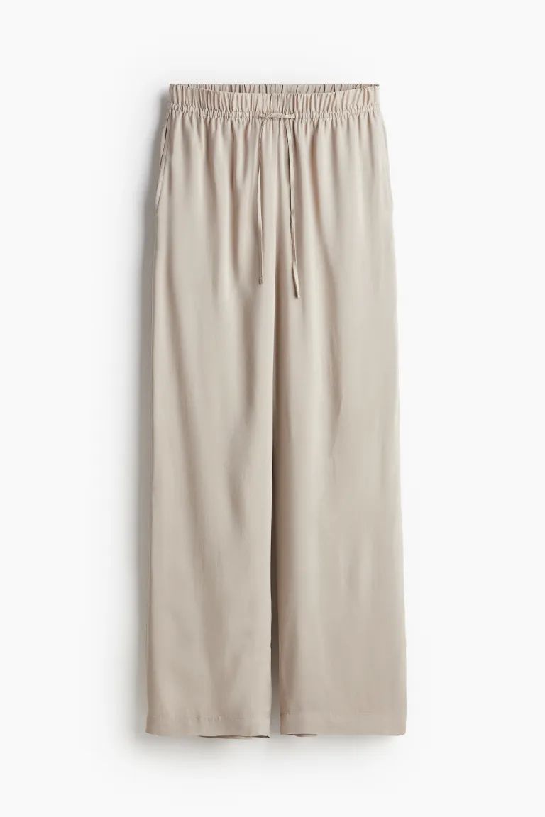Wide-cut Pull-on Pants - Black - Ladies | H&M US | H&M (US + CA)