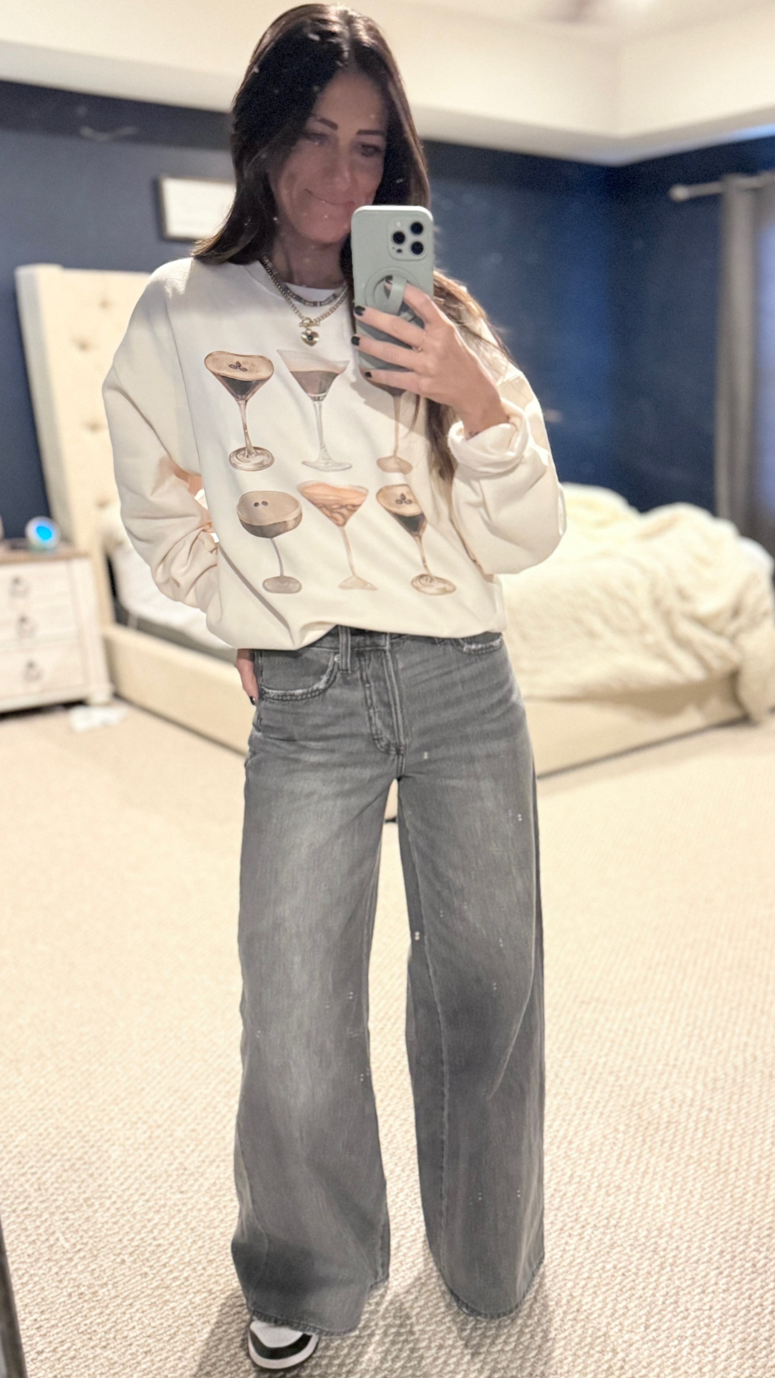 Espresso Martinis, yes please! Ordered a size large for an oversized fit! Jeans and shoes TTS

#LTKFindsUnder50 #LTKStyleTip #LTKFindsUnder100