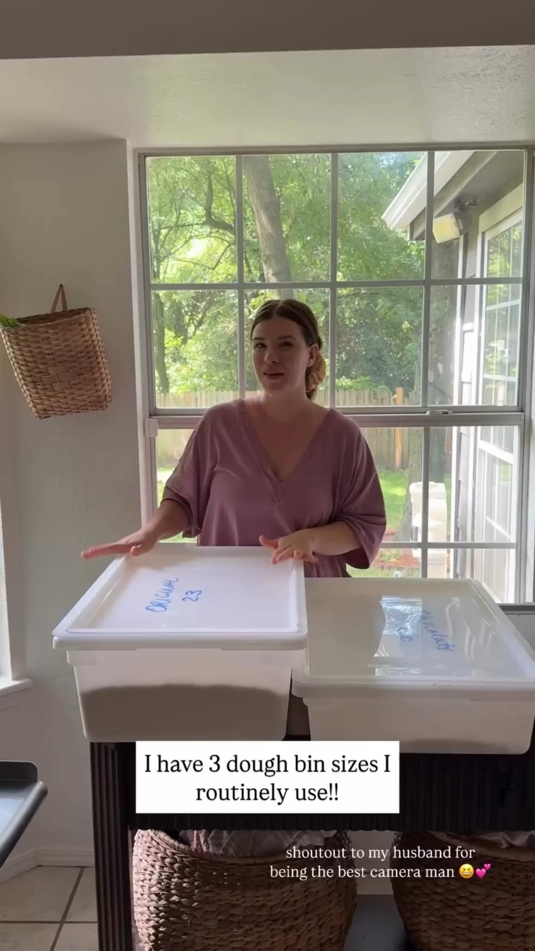I have 3 dough bin sizes I routinely use!! shoutout to my husband for being the best camera man 😆💕
