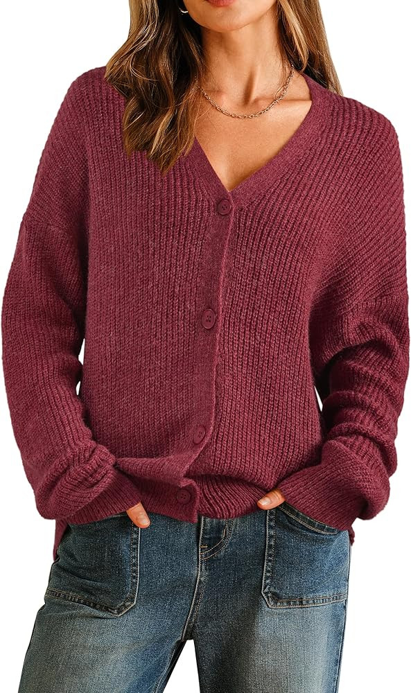 Arach&Cloz Women's Mohair Wool Blend Fall Chunky Business Cardigan Sweaters 2025 | Amazon (US)