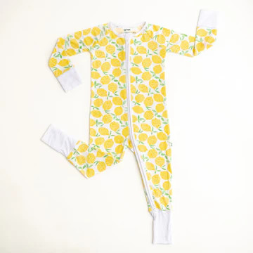 Lemons Bamboo Viscose Zippy | Little Sleepies