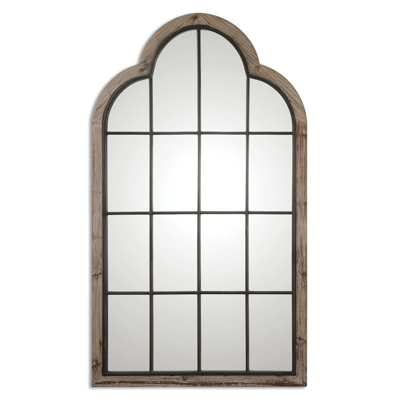 Uttermost 09524 Gavorrano 80" x 48" Oversized Rustic Arched Window Pane Leaning Floor or Wall Mirror | Build.com, Inc.