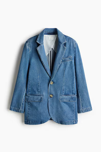 H & M - Oversized Denim Blazer - Blue | H&M (US + CA)