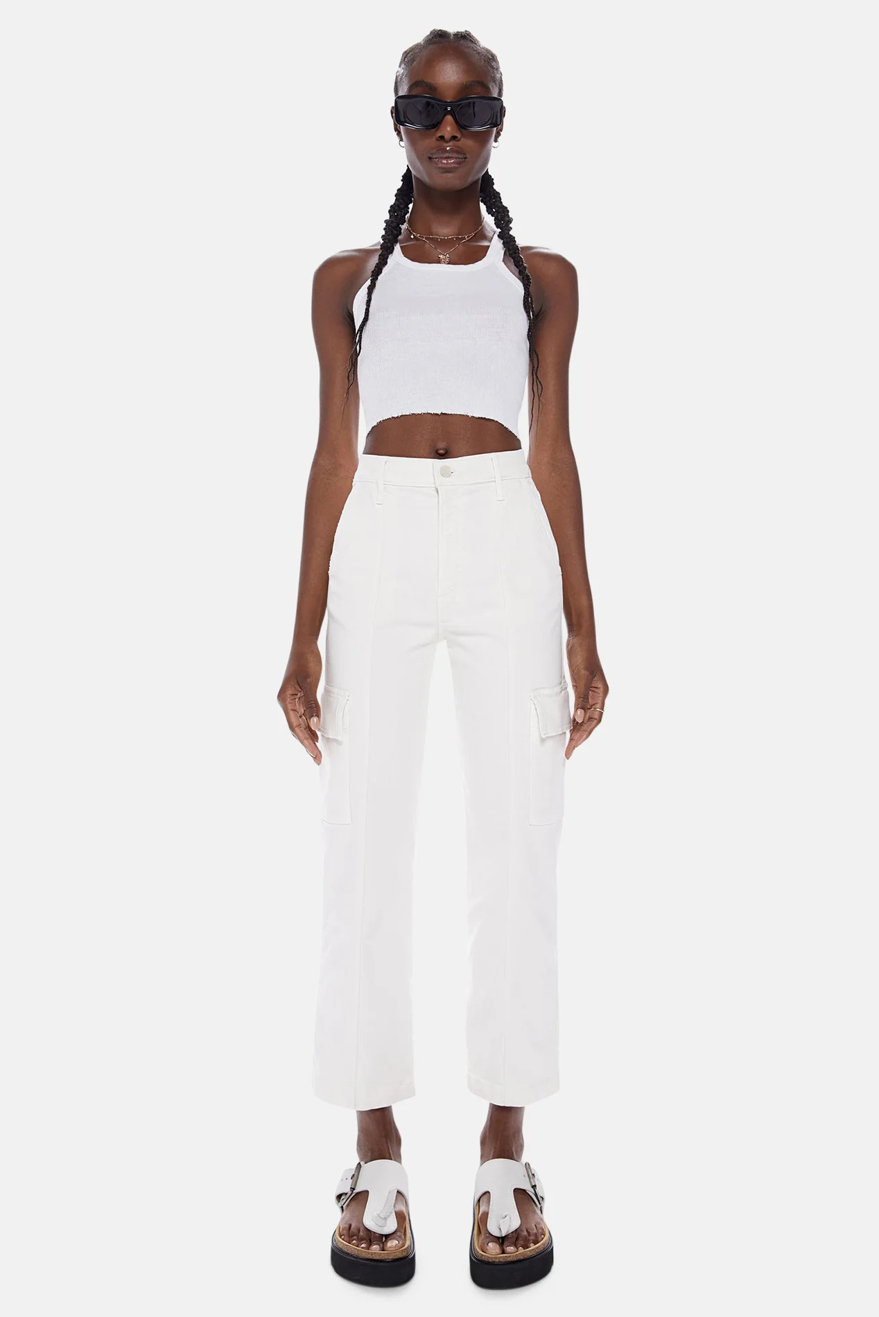 Rambler Cargo Ankle Cream Puffs | Blue & Cream