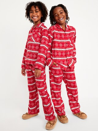 Gender-Neutral Printed Button-Front Pajama Set for Kids | Old Navy (US)