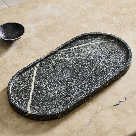Marble Pill Shaped Tray | West Elm (US)