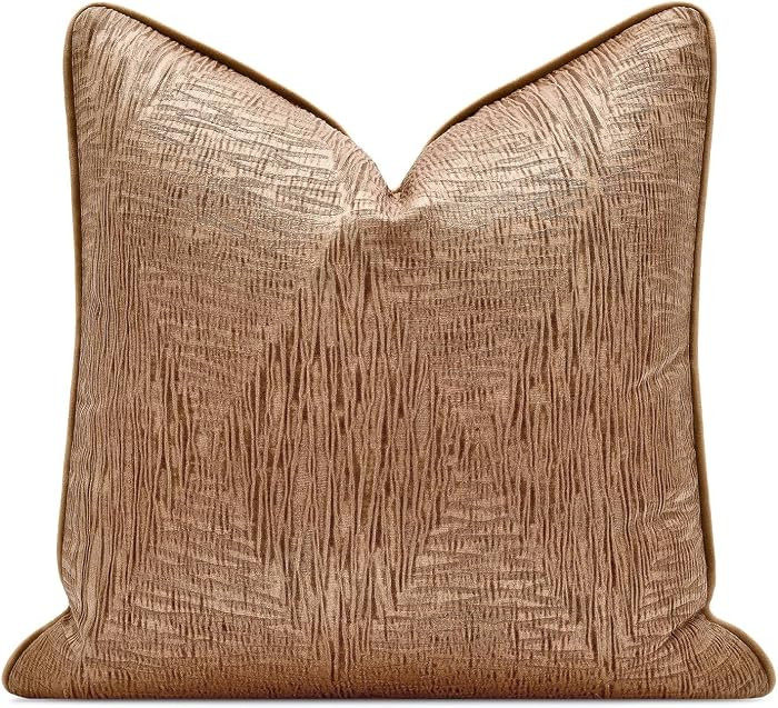 Designer Brown Abstract Texture Throw Pillow Cover, Luxury Pillow Cover for Modern & Classic Home Decor, 18x18 Inch (Single Pack) | Amazon (US)